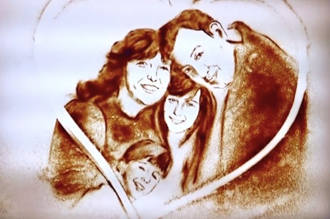 Песочный портрет " семья"