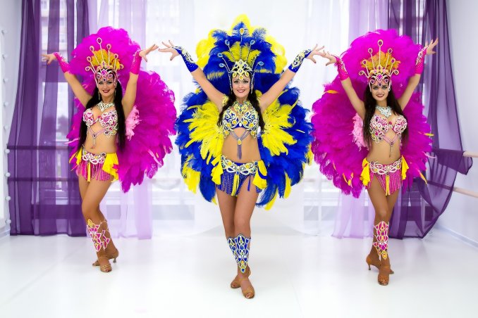 Бразильский карнавал, перьевое шоу, самба.