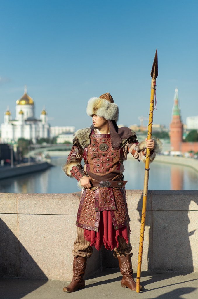 Казахский Батыр в Москве. Kazakh warrior