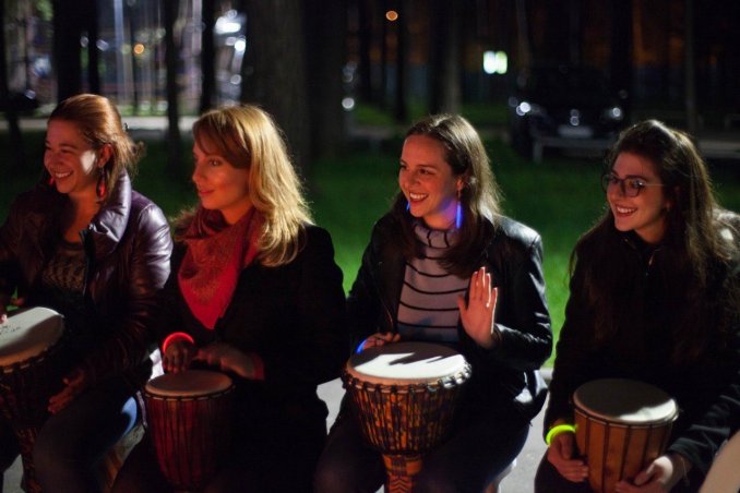 Барабанный мастер-класс на улице