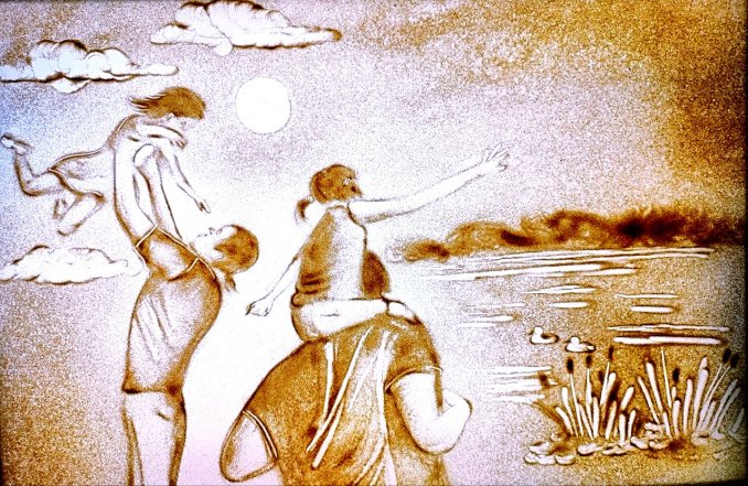 Sand artist Anna Melehova